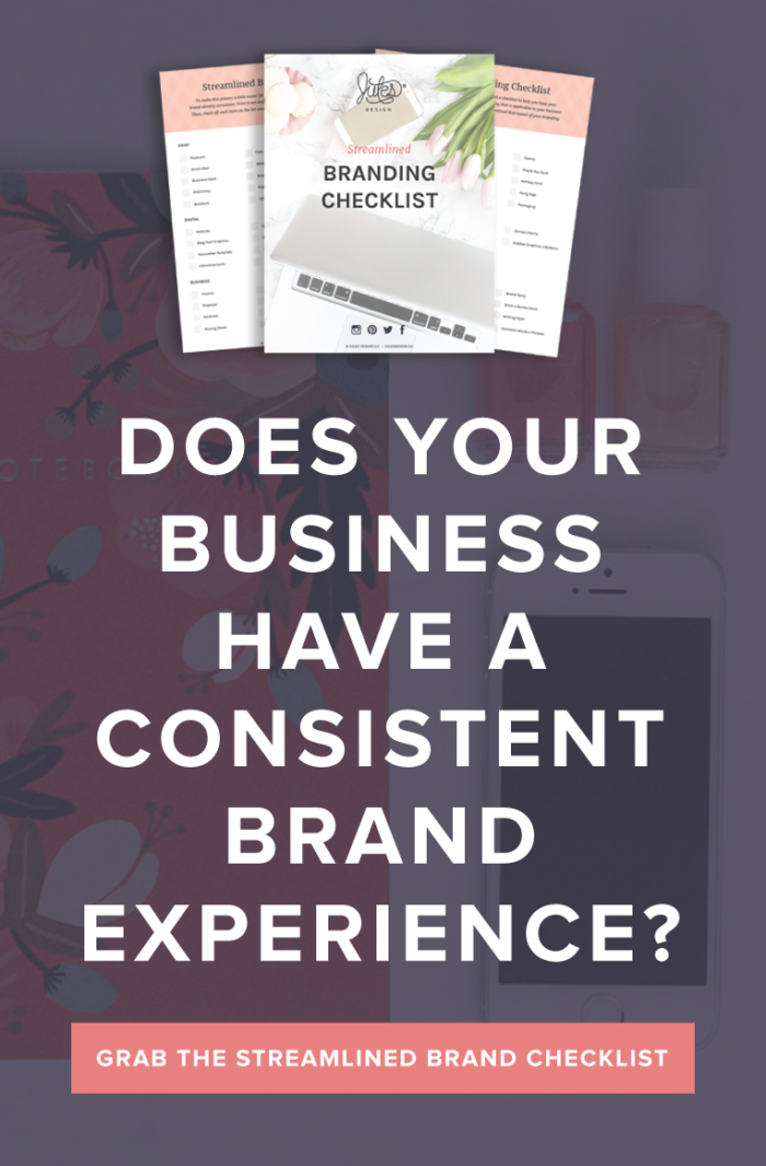 Does your business have a consistent brand experience?Ask yourself, is your brand streamlined? Does your business have a similar look and feel across multiple platforms? Does the quality of your printed designs match up with your digital presence? I’m going to break down how to keep your branding consistent, right here. I also created a free streamlined branding checklist, which includes a big list of materials, that should remain consistent. That way, nothing slips through the cracks.