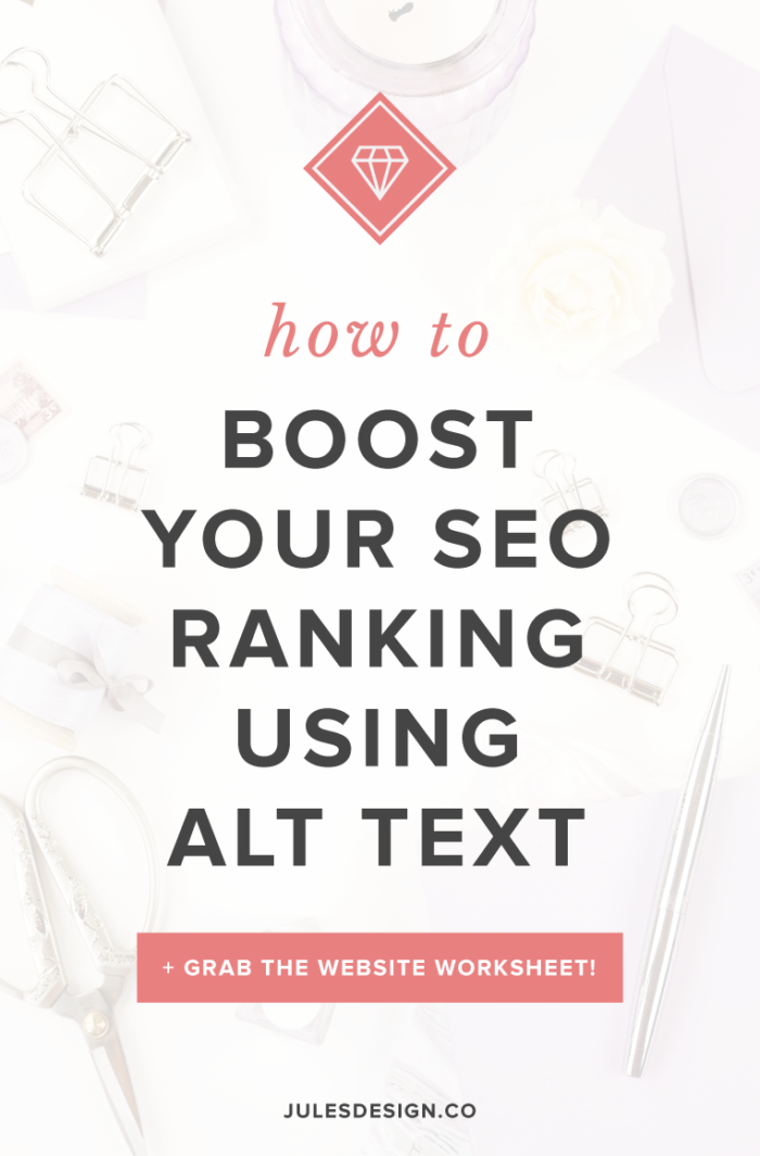 How to boost your SEO ranking using ALT text. Grab the website worksheet. ALT text was created to allow website visitors who are visually impaired and use a screen reader, to understand what the images on your website are trying to convey. This is why it's so important to find a nice balance between making your website accessible and boosting your SEO. 