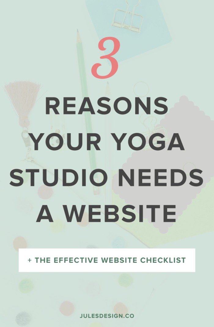 3 reasons your yoga studio needs a website + the effective website checklist. Learn how to build a website that books more clients and customers at your fintess studio. Think of your website as your businesses online storefront. It needs to visually represent your brand, be easy to use, and strategically built with your business goals in mind.