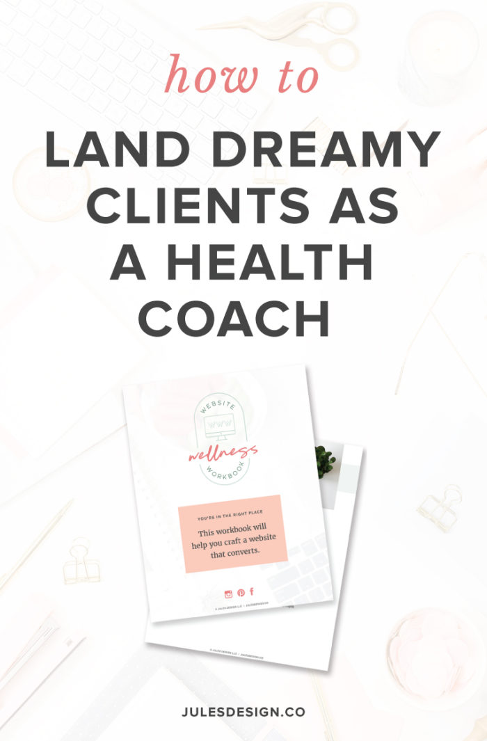 How to land dreamy clients as a health coach. Niching down won’t limit you. In fact, you’ll likely be more passionate about your projects in general because you’ll feel like you’re really making a difference. Plus, it makes it so much easier to find clients because you know who you’re talking to. It’s easy to market your business because you have the same story as your client. Get the Wellness Website Workbook.