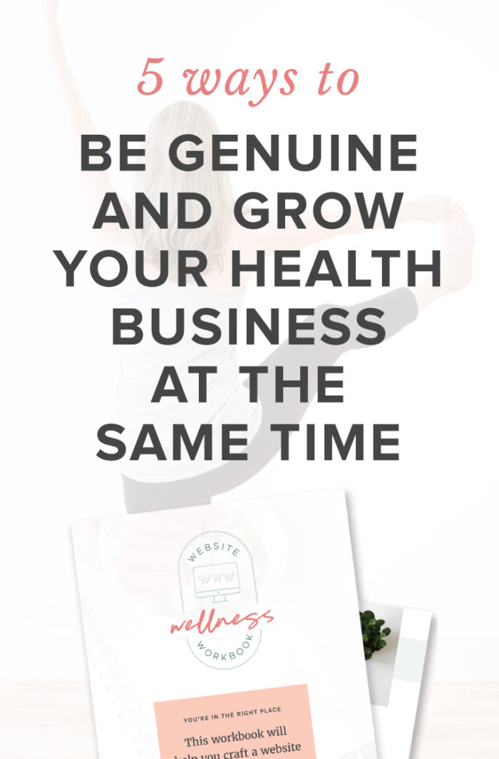 5 ways to be genuine and grow your health business at the same time. You can build up your visibility through your own social media channels and email list. Making sure that your current audience is always aware of the new things you create. But we also want to bring in new people regularly. Sure, you can still do this with social but it’s also great to collaborate with other business owners and get in front of their audience. To keep this authentic we want to reach out to people we have already connected with.Improve your website and marketing with the Wellness Website Workbook!