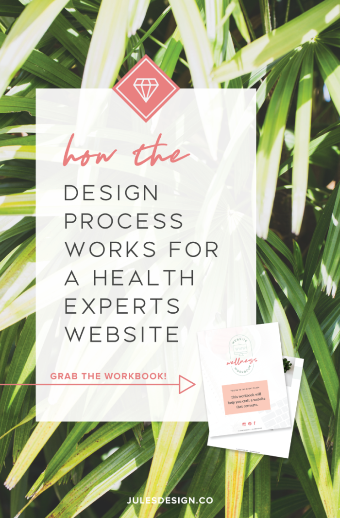 How the design process works for a health experts website. Grab the wellness website workbook. I’m going to share with you how my tailor-made for health + wellness pros design process works.