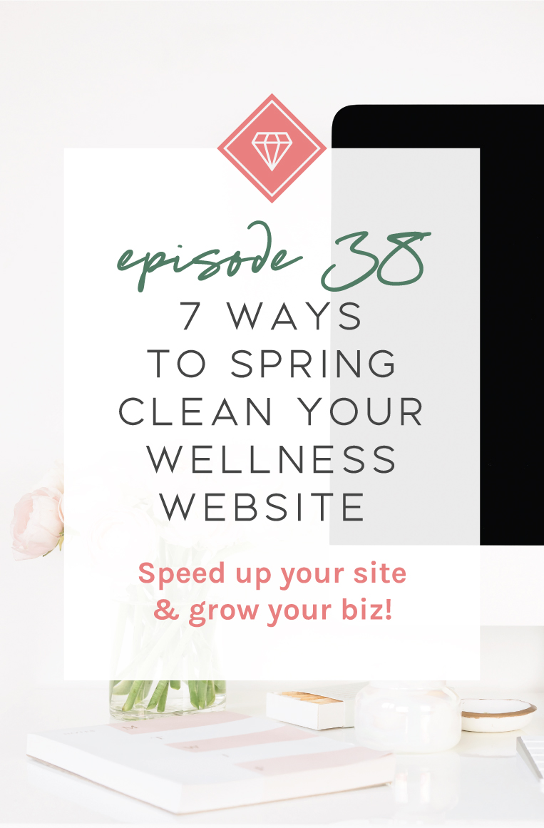 Episode 38 of the Go-To Wellness Pro Podcast. 7 Ways to Spring Clean Your Wellness Website. Speed up your site and grow your biz! Has your website been running slower than usual? First things first, go take a speed test to see how your website stacks up. The good news is that there are things you can do to clean the junk out of your website and ensure that it runs smoothly moving forward.