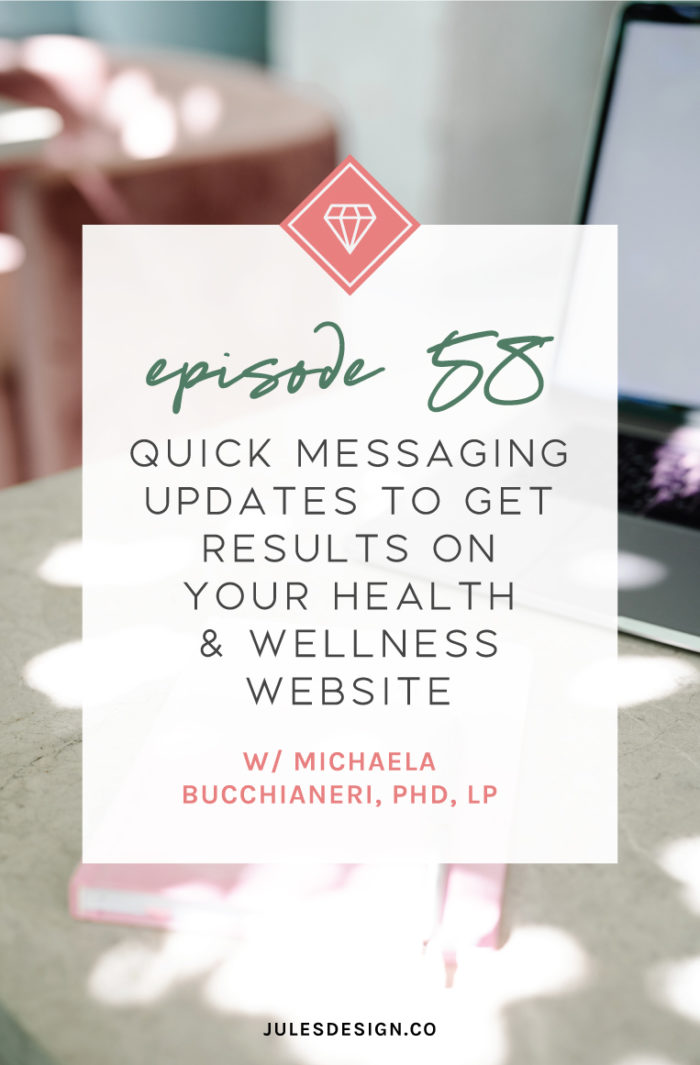 Quick messaging updates to get results on your health and wellness website with Michaela Bucchianeri, PHD, LP. We cover....why your menu is important and what you should have there. Call to Action tips and tricks that will get users hitting that "book now" button. Why email list growth is key on your website and how to get started. 