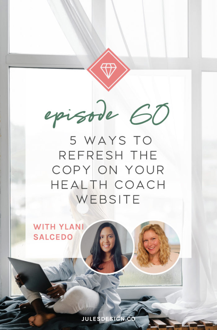 Episode 60 of the Go-To Wellness Pro Podcast. 5 Ways to refresh the copy on your health coach website.

What you should know about copywriting first and foremost to see results. Why reflecting on the copy you currently have is key to writing better messaging. How to conduct market research and use that to create copy that connects with your ideal client. How to remove unnecessary content and let go of fluff words once and for all.
Why the function of each page on your website is super important how this connects with your copywriting. 