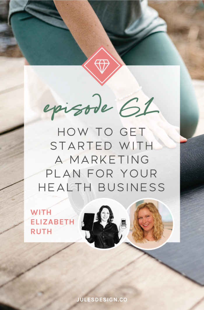 Episode 61 of the Go-To Wellness Pro Podcast – How to Get Started with a Marketing Plan for Your Health Business with Elizabeth Ruth. 

clients, connect with their audience, and establish their industry authority. Elizabeth and her team specialize in designing marketing strategies and writing content for websites, blog posts, social media, and emails or newsletters. 