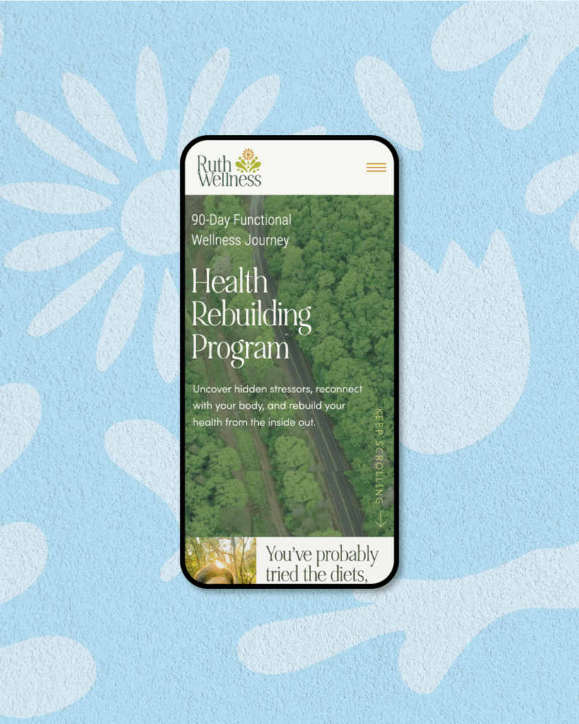 Mobile-friendly website design for holistic health coaching business 