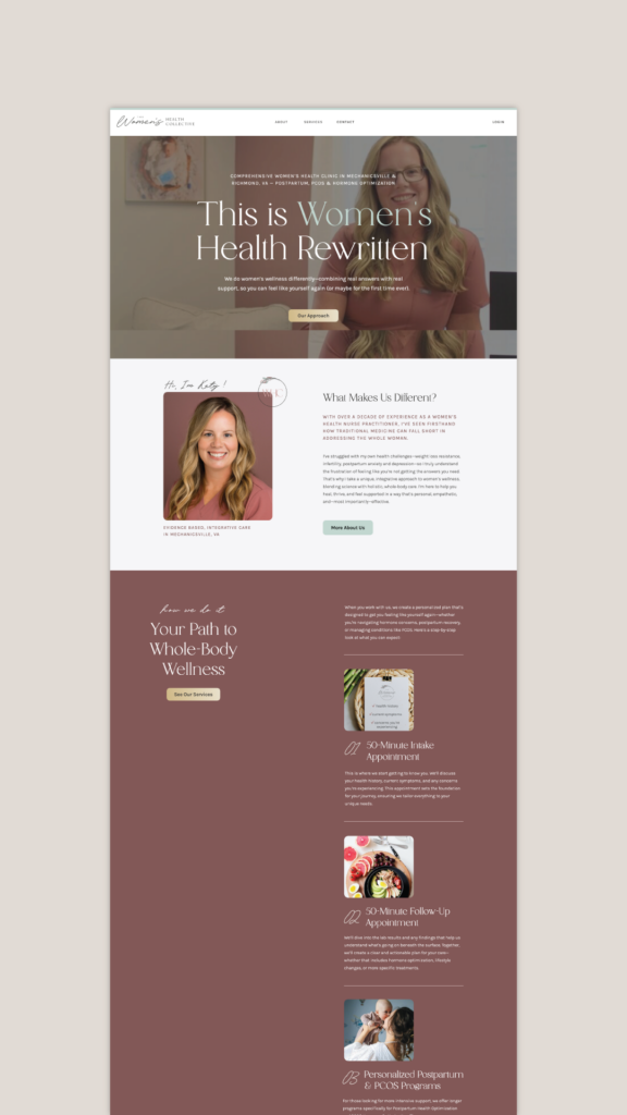 Website Design for Womens Health Practitioner & Clinician
