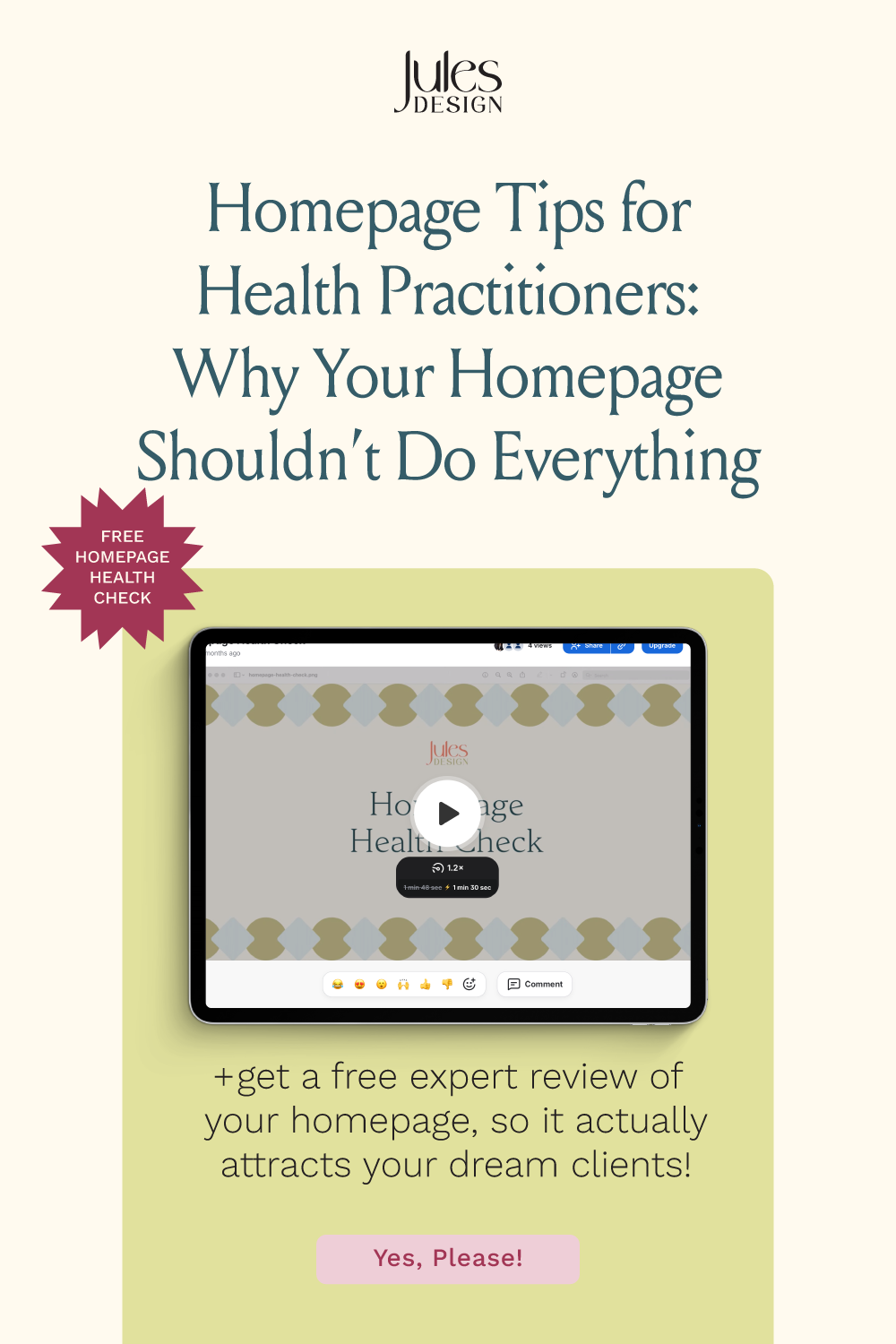 Homepage Tips for Health Practitioners: Why Your Homepage Shouldn’t Do Everything