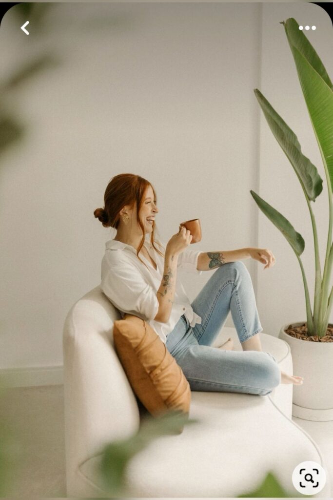 health coach drinking coffee 