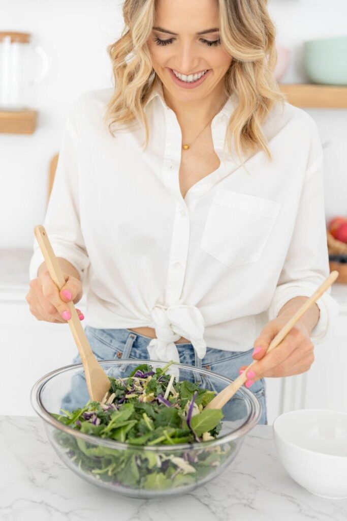 nutrition client happy about creating healthy meals